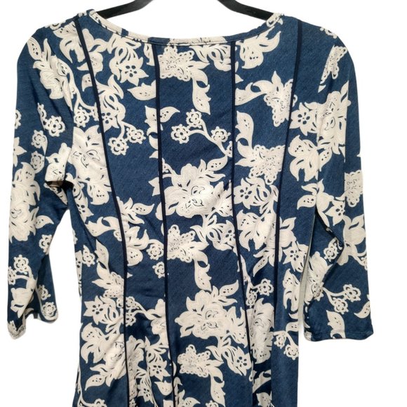 La Vanya Floral Ribbon Trim 3/4 Sleeve Top Size PS - Picture 7 of 13